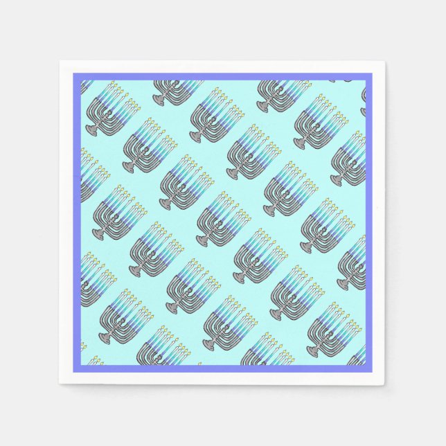 Whimsical Menorahs Cocktail Paper Serviette (Vorderseite)