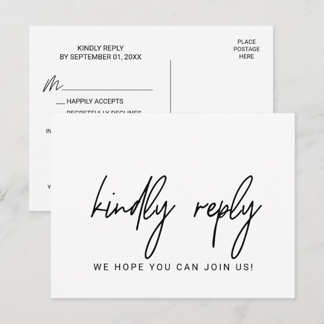 Whimsical Menu Choice & Song Request UAWG Postcard Einladungspostkarte (Vorne/Hinten)