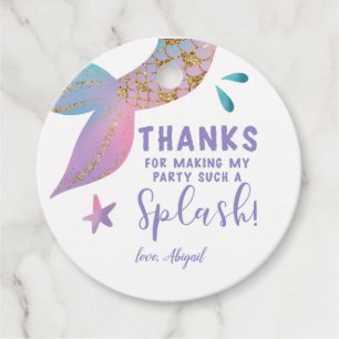 Whimsical Mermaid Birthday Party Danke Geschenkanhänger