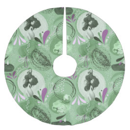 Whimsical Mermaids Green Abstrakt Polyester Weihnachtsbaumdecke