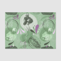 Whimsical Mermaids Grüner Abstrakter Hintergrund