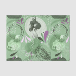 Whimsical Mermaids Grüner Abstrakter Hintergrund Seidenpapier