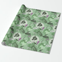 Whimsical Mermaids Grünes Abstraktes Muster