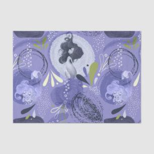 Whimsical Mermaids Lila Abstrakter Hintergrund Seidenpapier