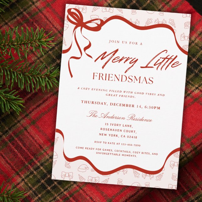 Whimsical Merry Little Friendsmas Christmas Party Einladung (Von Creator hochgeladen)