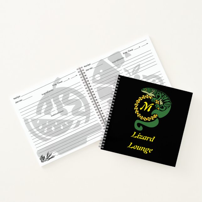 Whimsical Mexican Alligator Lizard Climbing Tribal Notizbuch (Innenseite)