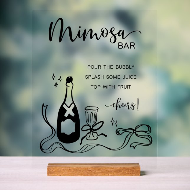 Whimsical Mimosa Bar Acrylic Sign (Neutre)