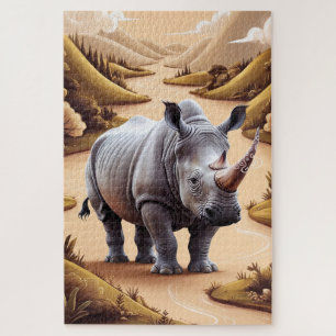 Whimsical Miniature Rhino