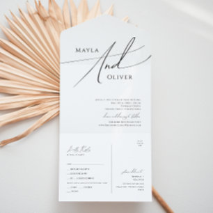 Whimsical Minimal Schrift Casual Siegel und Senden All In One Einladung