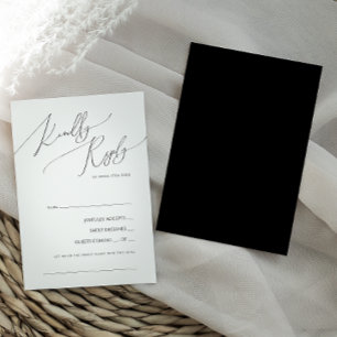 Whimsical Minimal Script   Black Song Request UAWG RSVP Karte