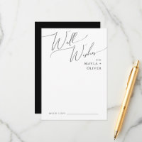 Whimsical Minimal Script Black Wedding Well wünsch