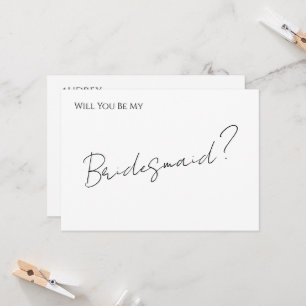 Whimsical Minimal Script Brautjungfer-Vorschlagska Einladung