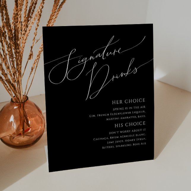 Whimsical Minimal Script | Getränke mit schwarzer  Sockelschild (Von Creator hochgeladen)