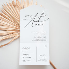 Whimsical Minimal Script Lässiges Siegel und Sende All In One Einladung