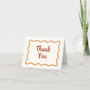 Whimsical Minimal Wavy Border Handschriftlich einf Dankeskarte