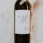 Whimsical Minimalist Script Wedding<br><div class="desc">This whimsical minimalist script wedding wine label is perfect for your classic simple black and white minimal modern boho wedding. The design features elegant, delicate, and romantic handwritten calligraphy lettering with formal shabby chic typography. The look will go well with any wedding season: spring, summer, fall, or winter! The product...</div>
