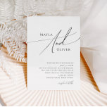Whimsical Minimalist Script Wedding Einladung<br><div class="desc">This whimsical minimalist script wedding invitation is perfect for your classic simple black and white minimal modern boho wedding. The design features elegant, delicate, and romantic handwritten calligraphy lettering with formal shabby chic typography. The look will go well with any wedding season: spring, summer, fall, or winter! The product is...</div>