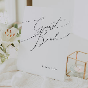 Whimsical Minimalistisch Script Guest Book Sockelschild
