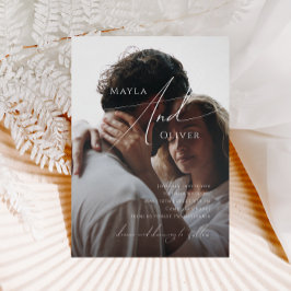 Whimsical Minimalistisch Script Lässig Foto Hochze Einladung