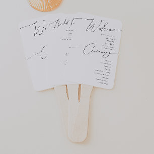 Whimsical Minimalistisch Script Wedding Program Fächer