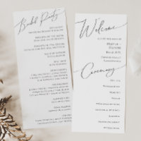 Whimsical Minimalistisch Script Wedding Program