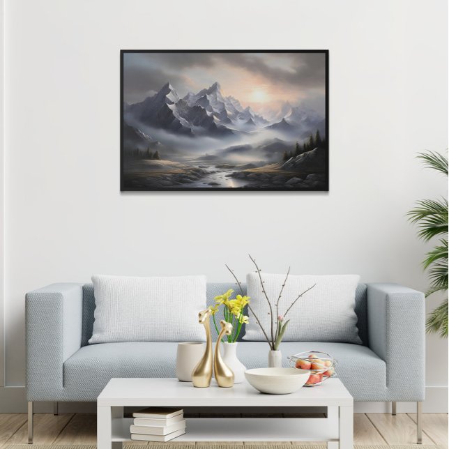 Whimsical Misty Mountain Landschaft Poster (Von Creator hochgeladen)
