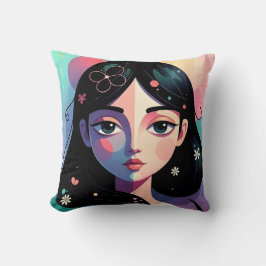 Whimsical Modern Art Throw Pillow Kissen