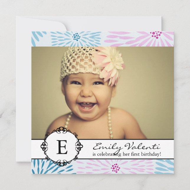 Whimsical & Modern Birthday Party Einladung (Vorderseite)