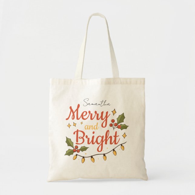 Whimsical Modern Christmas Holiday Tote Bag (Devant)