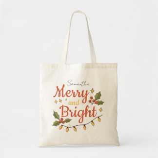 Whimsical Modern Christmas Holiday Tote Bag Tragetasche