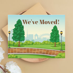 Whimsical Modern Farbige Wir sind umgezogen Neues  Postkarte