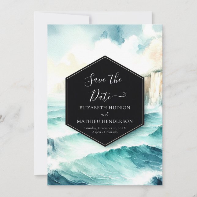 Whimsical Modern Nautical Wedding Save The Date (Vorderseite)