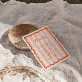 Whimsical Modern Pink & Red Wedding Detail Card Begleitkarte