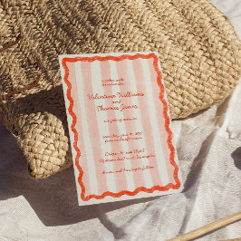 Whimsical Modern Pink & Red Wedding Einladung