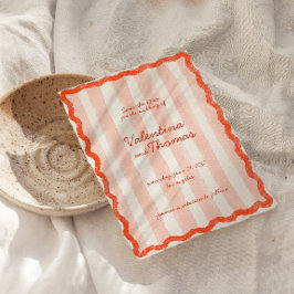 Whimsical Modern Pink & Red Wedding Speichern Sie  Einladung