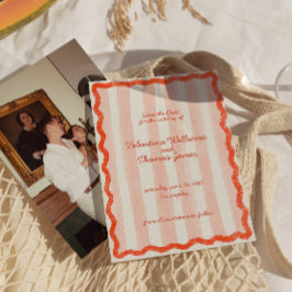 Whimsical Modern Pink & Red Wedding Speichern Sie  Einladung