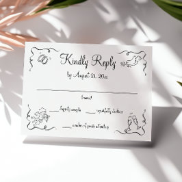 Whimsical Modern Wedding RSVP Karte