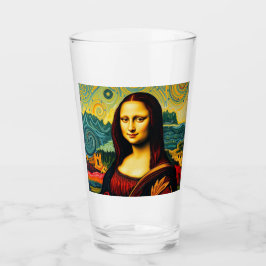 Whimsical Mona Van Gogh Stil Lisa Glass Cup Glas