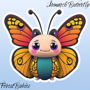 Whimsical Monarch Butterfly Cartoon Graphic Aufkleber