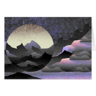 Whimsical Mond und Berge Abstrakte Kunst