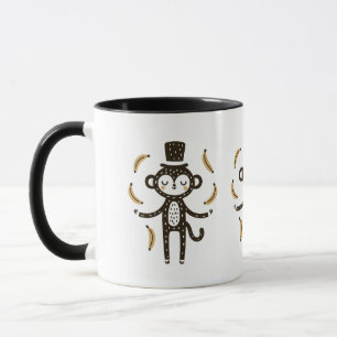 Whimsical Monkey Juggling Bananas Tasse