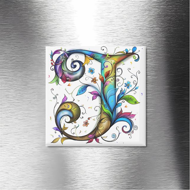Whimsical Monogram J Magnet (Von Creator hochgeladen)