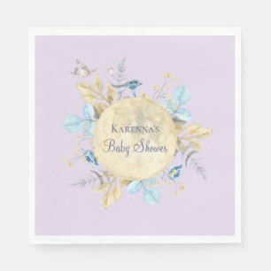Whimsical Moon Lavender Lila Baby Dusche Serviette