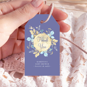 Whimsical Moon Lila Baby Dusche Vielen Dank Geschenkanhänger