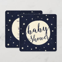 Whimsical Moon & Stars Celestial Blue Baby Dusche