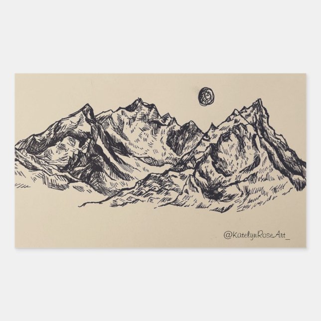 Whimsical Mountain Sticker (Vorderseite)