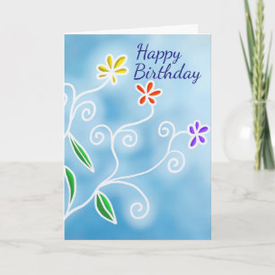 Whimsical Multi-Color-Blume Geburtstagskarte Karte