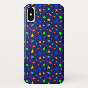 Whimsical Multicolor Stars Navy Blue Background Case-Mate iPhone Hülle