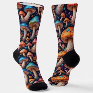 Whimsical Mushroom Crew Socks Socken