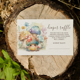 Whimsical Mushroom Diaper Raffel Begleitkarte